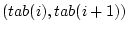 $ (tab(i),tab(i+1))$